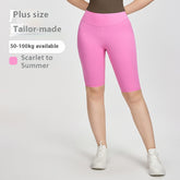 Cross-border European and American Plus Size Sports Shorts High Waist Strong Coverage7A Antibacterial Plus Size Cycling Pants mm Yoga5Pants