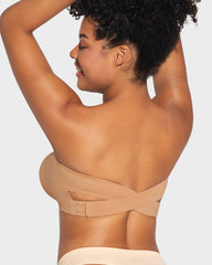 Non-Slip Crossover Side Hook Bandeau Bra