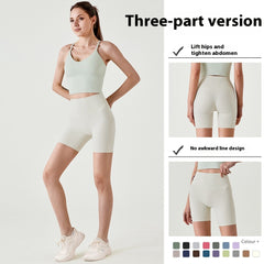 Summer Thin Fitness Shorts lulu Women's Yoga Pants Quick-Dry Tight High-Waist Hip-Lifting Outdoor Wear Three-Quarter Sports Shorts