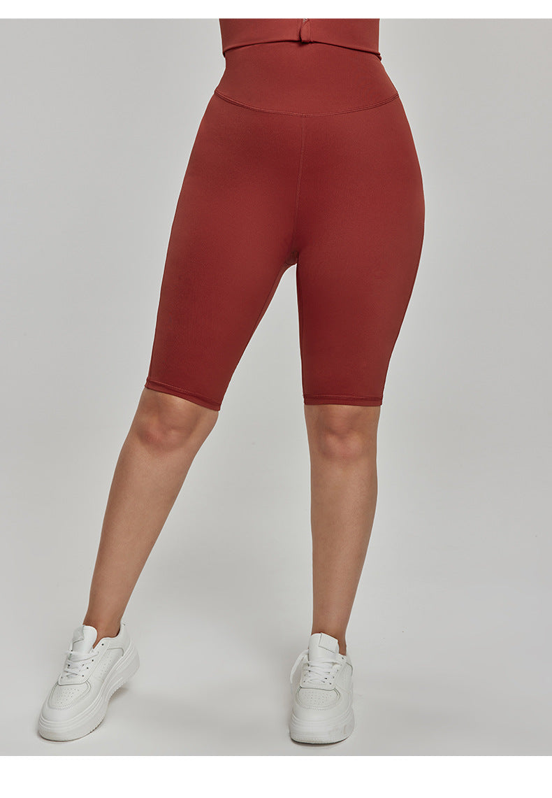 Cross-border European and American Plus Size Sports Shorts High Waist Strong Coverage7A Antibacterial Plus Size Cycling Pants mm Yoga5Pants