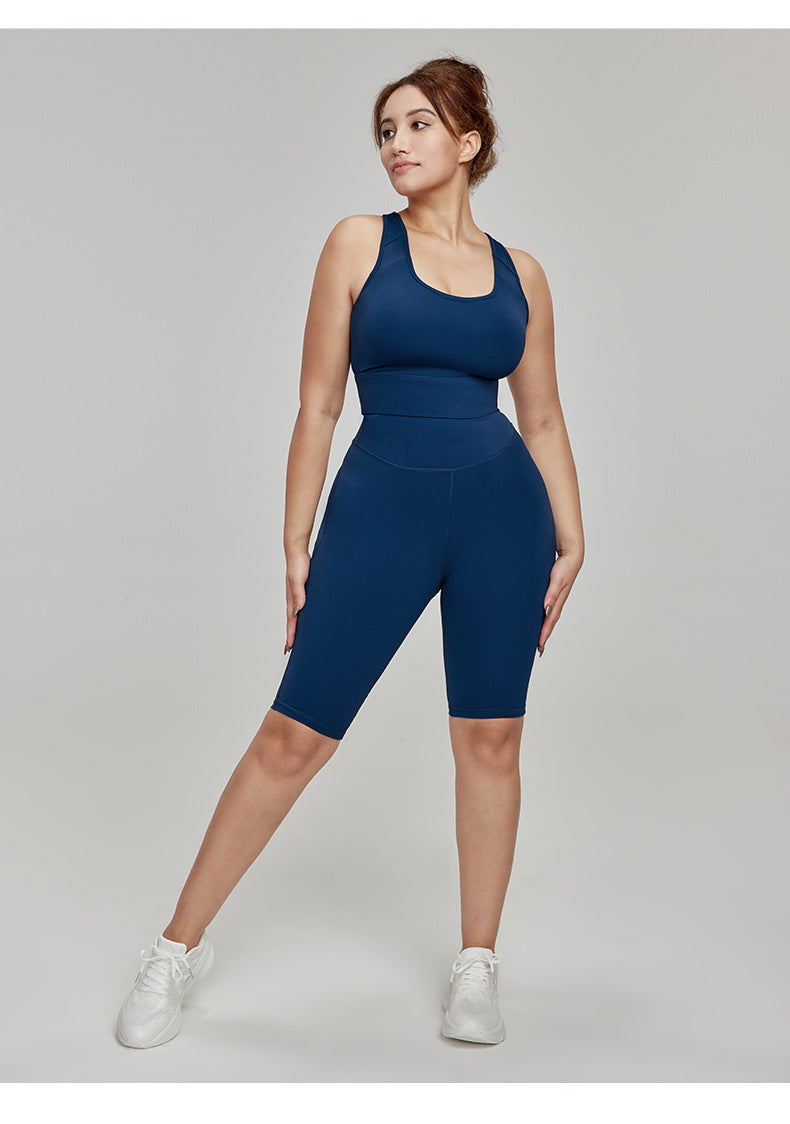 Cross-border European and American Plus Size Sports Shorts High Waist Strong Coverage7A Antibacterial Plus Size Cycling Pants mm Yoga5Pants