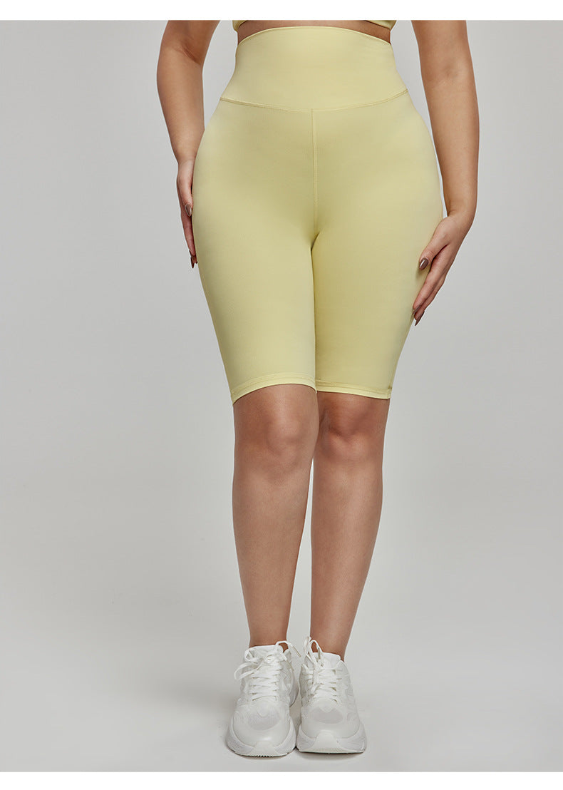 Cross-border European and American Plus Size Sports Shorts High Waist Strong Coverage7A Antibacterial Plus Size Cycling Pants mm Yoga5Pants