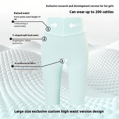 Cross-border European and American Plus Size Sports Shorts High Waist Strong Coverage7A Antibacterial Plus Size Cycling Pants mm Yoga5Pants