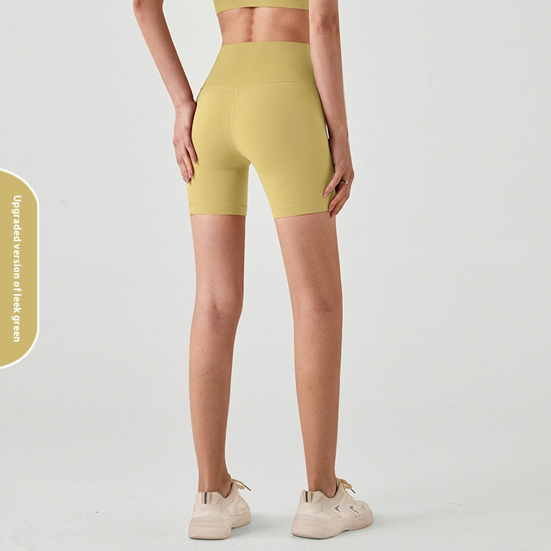 Summer Thin Fitness Shorts lulu Women's Yoga Pants Quick-Dry Tight High-Waist Hip-Lifting Outdoor Wear Three-Quarter Sports Shorts
