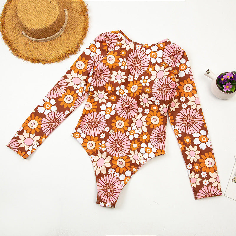 New Printed European and American Style2025Sexy Cross-Border Hot-Selling High-End Foreign Trade Beach One-Piece Swimsuit for Women