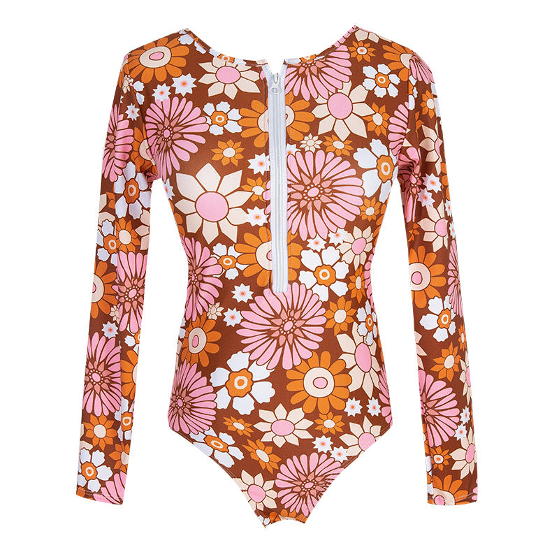 New Printed European and American Style2025Sexy Cross-Border Hot-Selling High-End Foreign Trade Beach One-Piece Swimsuit for Women