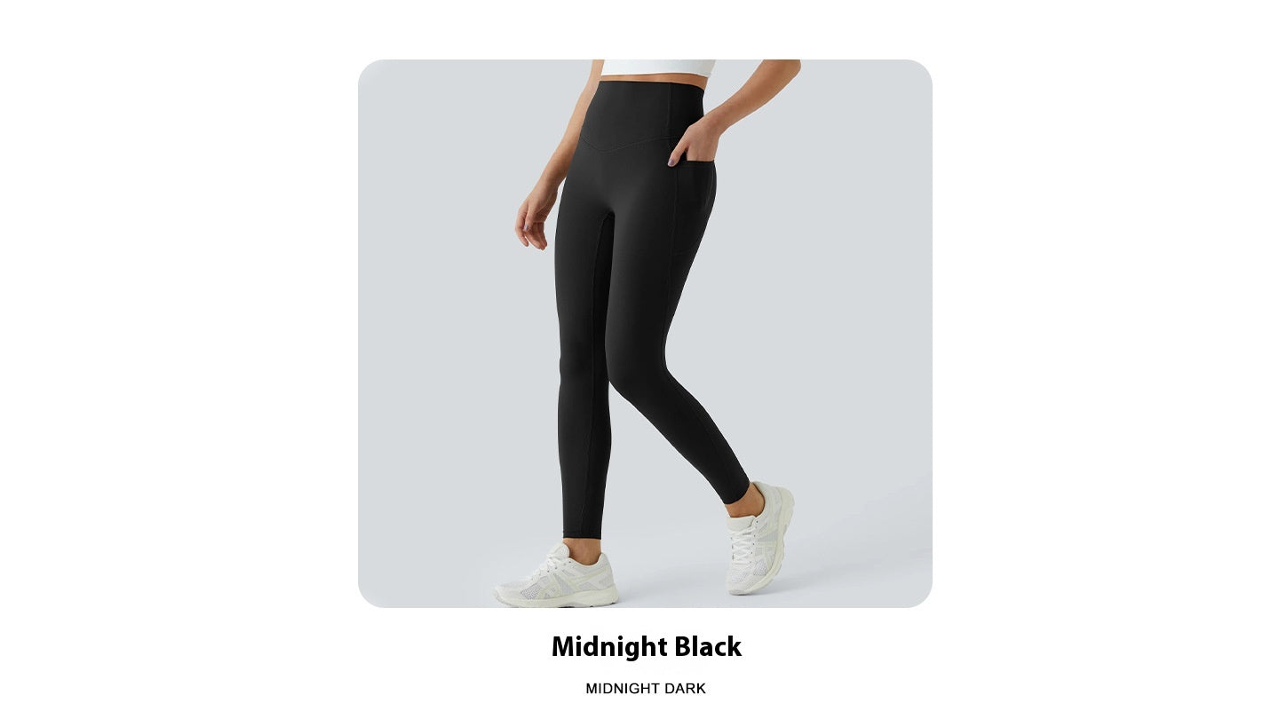 Hot Sale at AliExpress Yoga Pants Pocket No Embarrassment Line Nude Feel Trousers High Waist Hip Lift Body Shaping Leggings Quick-Drying