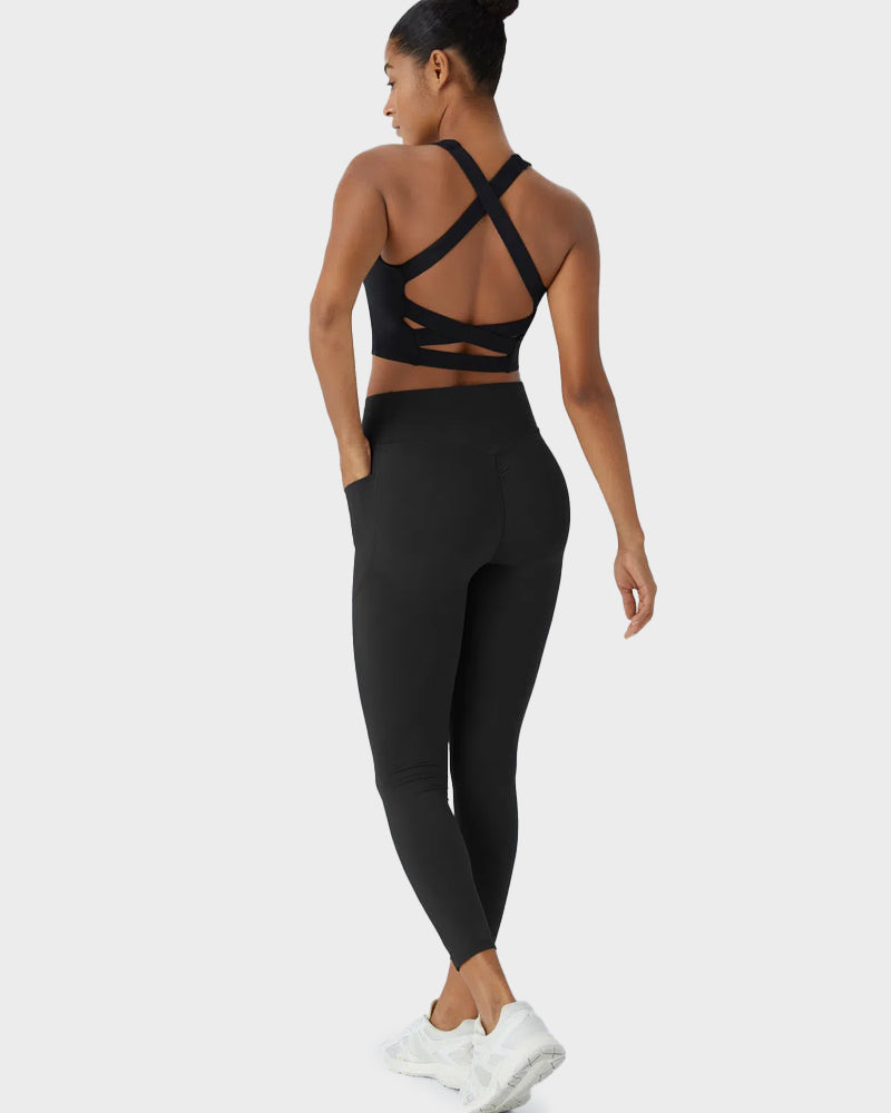 Tummy Control Butt-Lifting Training Leggings with Pockets