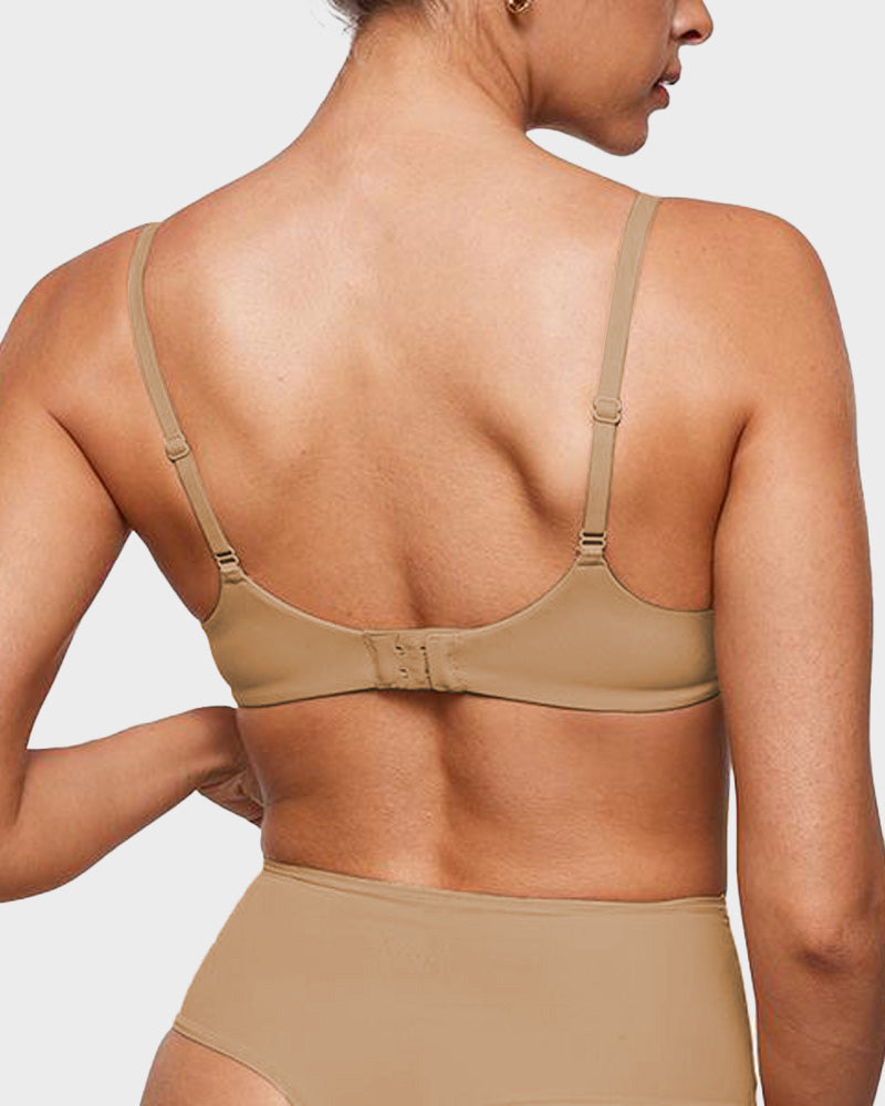 Unlined Plunge Balconette Bra with Underwire