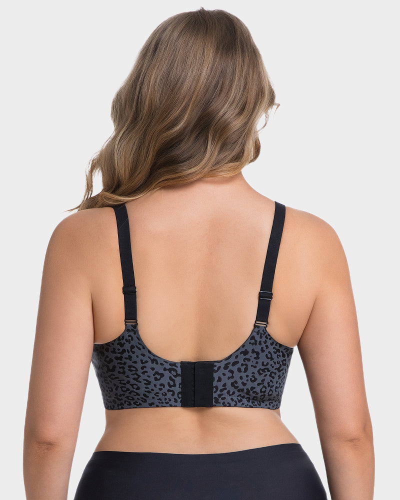 Wireless Leopard V-Neck Contour Bra