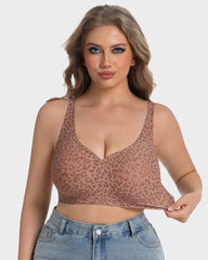 Wireless Leopard V-Neck Contour Bra