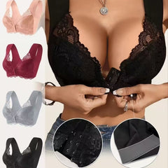 Ouma Cross-Border Xiyin Hot-Selling Large Size Push-Up Front Buckle Fixed Cup Lace Vest Style Bra Underwear