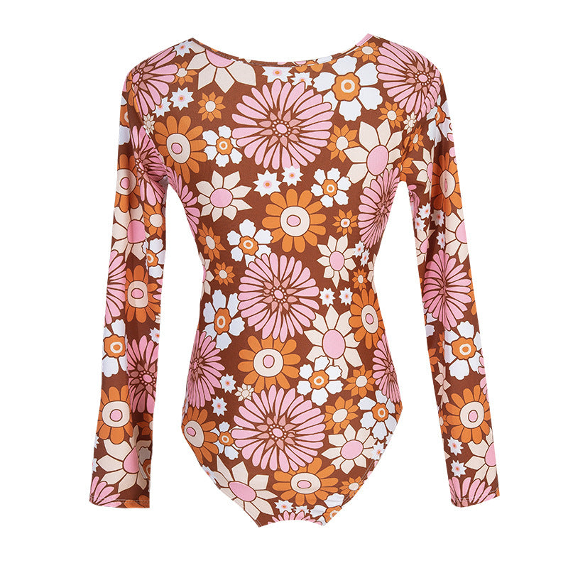 New Printed European and American Style2025Sexy Cross-Border Hot-Selling High-End Foreign Trade Beach One-Piece Swimsuit for Women